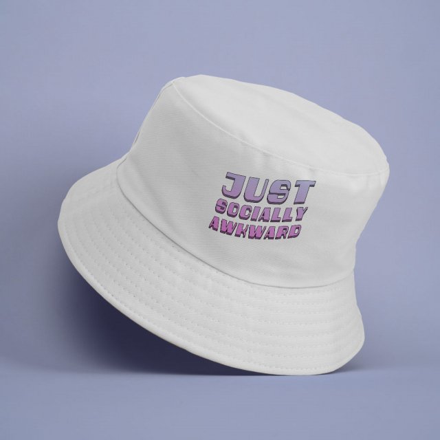 Socially Awkward Bucket Hat - Trendy Hat - Illustration Bucket Hat - Image 4