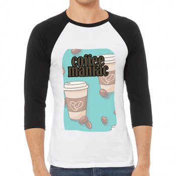 Coffee Lover Baseball T-Shirt - Graphic T-Shirt - Best Design Baseball Tee