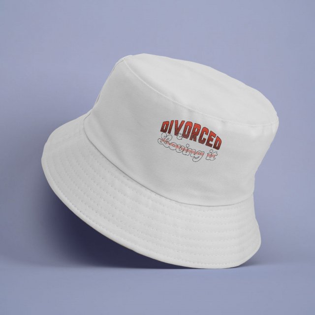 Divorced Bucket Hat - Funny Saying Hat - Printed Bucket Hat - Image 3