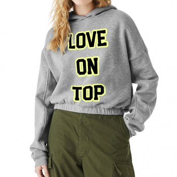 Love Print Cinched Bottom Hoodie - Cute Women’s Hoodie - Best Print Hooded Sweatshirt