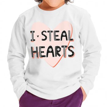 Kawaii Design Toddler Long Sleeve T-Shirt - Heart Print Kids' T-Shirt - Cute Long Sleeve Tee