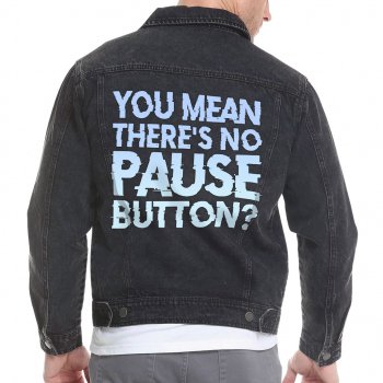 Funny Quote Men's Vintage Denim Jacket - Sarcastic Black Denim Jacket - Printed Jacket for Men