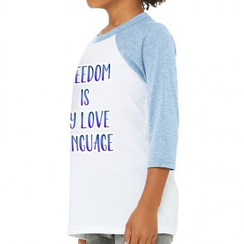Freedom Kids' Baseball T-Shirt - Cute Graphic 3/4 Sleeve T-Shirt - Cool Design Baseball Tee