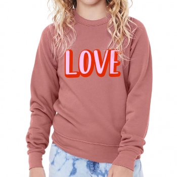 Love Kids' Raglan Sweatshirt - Kawaii Sponge Fleece Sweatshirt - Cool Sweatshirt