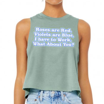 Roses are Red Racerback Cropped Tank - Funny Design Women's Tank - Themed Tank Top