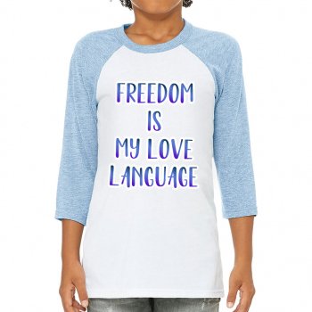 Freedom Kids' Baseball T-Shirt - Cute Graphic 3/4 Sleeve T-Shirt - Cool Design Baseball Tee