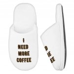 Coffee Themed Memory Foam Slippers - Cute Quote Slippers - Cool Trendy Slippers Fashion Slippers and Socks