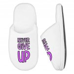 Never Give Up Memory Foam Slippers - Inspirational Slippers - Graphic Slippers Fashion Slippers and Socks