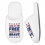 Land Of the Free Memory Foam Slippers - Patriotic Slippers - Best Print Slippers Fashion Slippers and Socks