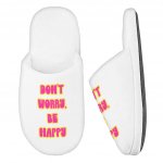 Don't Worry Be Happy Memory Foam Slippers - Cute Slippers - Trendy Slippers Fashion Slippers and Socks