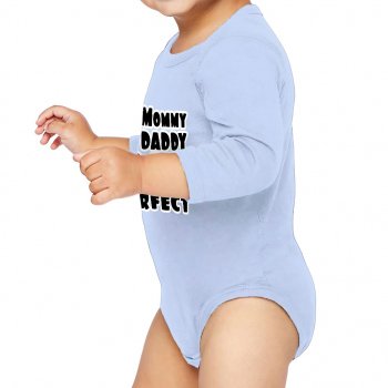 50 Mommy 50 Daddy 100 Perfect Baby Long Sleeve Onesie - Trendy Baby Long Sleeve Bodysuit - Cute Baby One-Piece