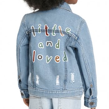 Little and Loved Toddler Denim Jacket - Kawaii Jean Jacket - Themed Denim Jacket for Kids