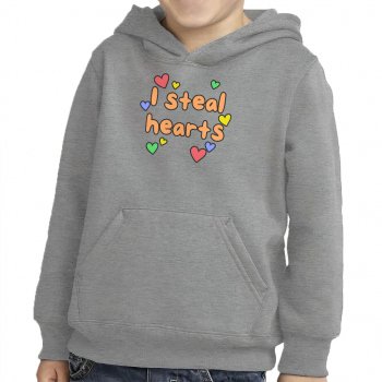 I Steal Hearts Toddler Pullover Hoodie - Cute Heart Sponge Fleece Hoodie - Illustration Hoodie for Kids