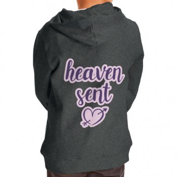 Heaven Sent Toddler Full-Zip Hoodie - Angel Toddler Hoodie - Heart Print Kids' Hoodie