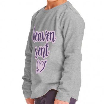 Heaven Sent Toddler Long Sleeve T-Shirt - Angel Kids' T-Shirt - Heart Print Long Sleeve Tee