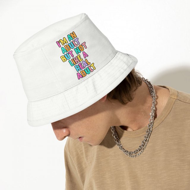 I'm an Adult Bucket Hat - Colorful Hat - Printed Bucket Hat - Image 4