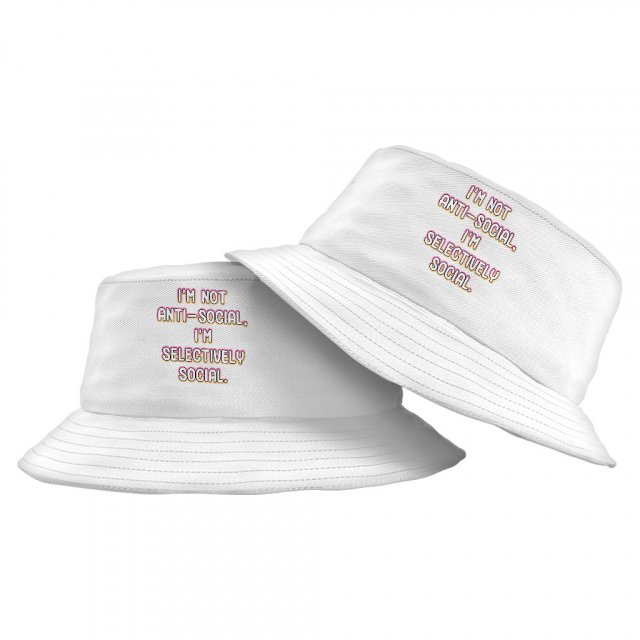 I’m Not Anti-social Bucket Hat – Funny Hat – Themed Bucket Hat