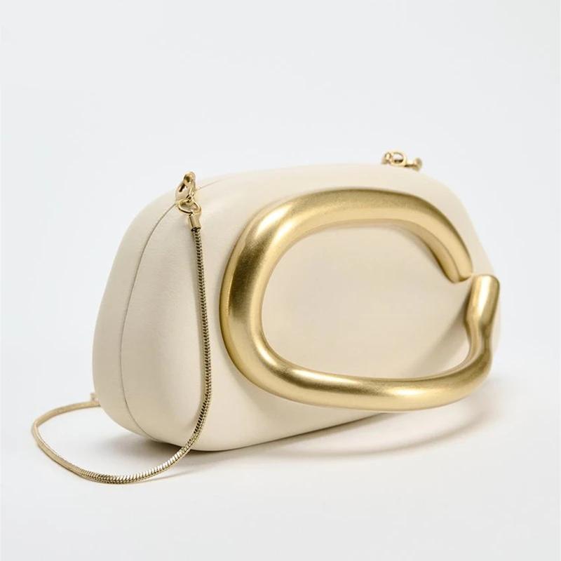 Elegant Gold Metal Clutch Bag for Women – Wedding & Party Purse 2