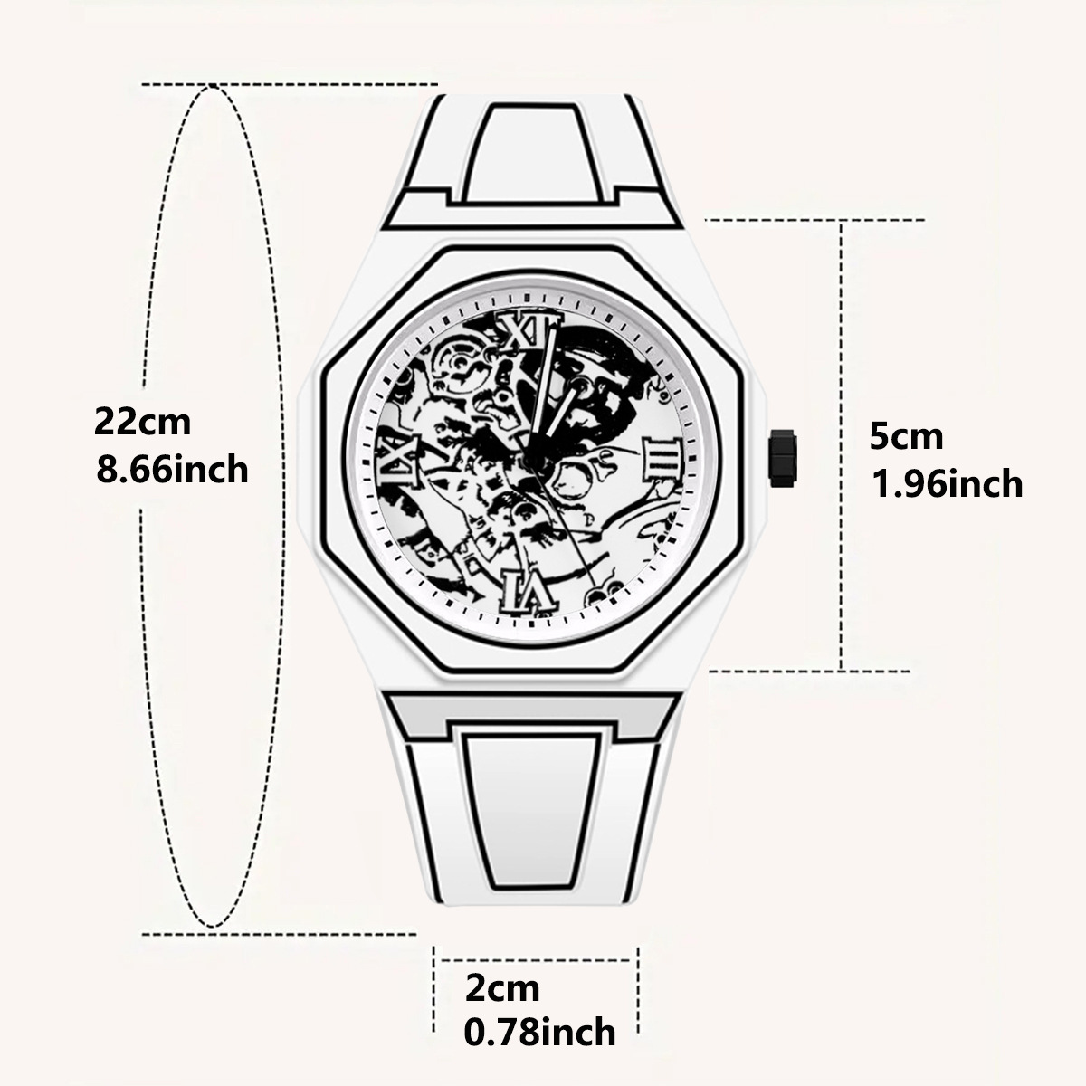 Stylish Waterproof Men’s Quartz Watch with Cartoon Dial & Silicone Strap thumbnail 6