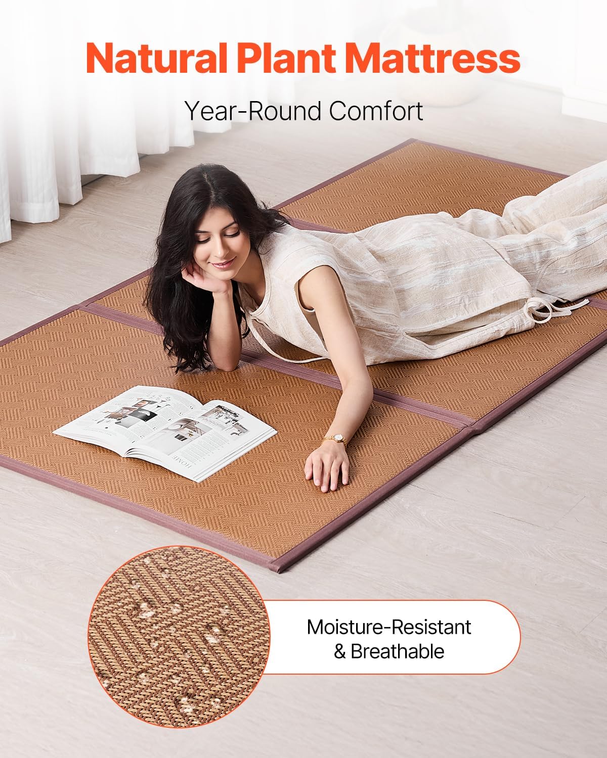 Foldable Japanese Tatami Mat 80x39 in - Image 2
