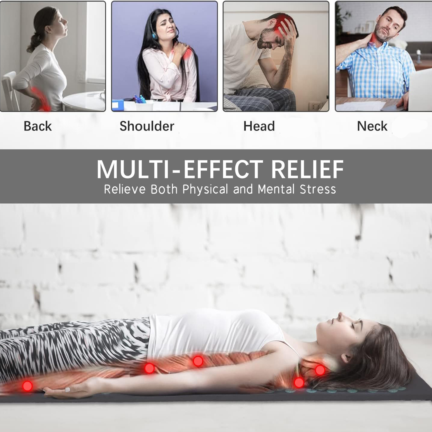 3-Piece Acupressure Mat and Pillow Set for Pain Relief, Relaxation & Fitness - Image 5