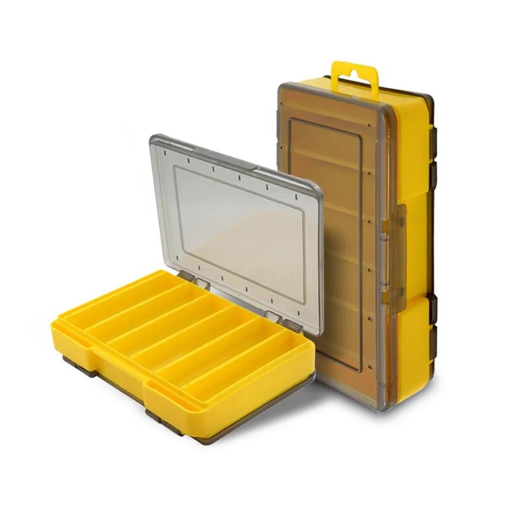 Waterproof Double-Layer Fishing Tackle Box with 6 Compartments Portable Organizer