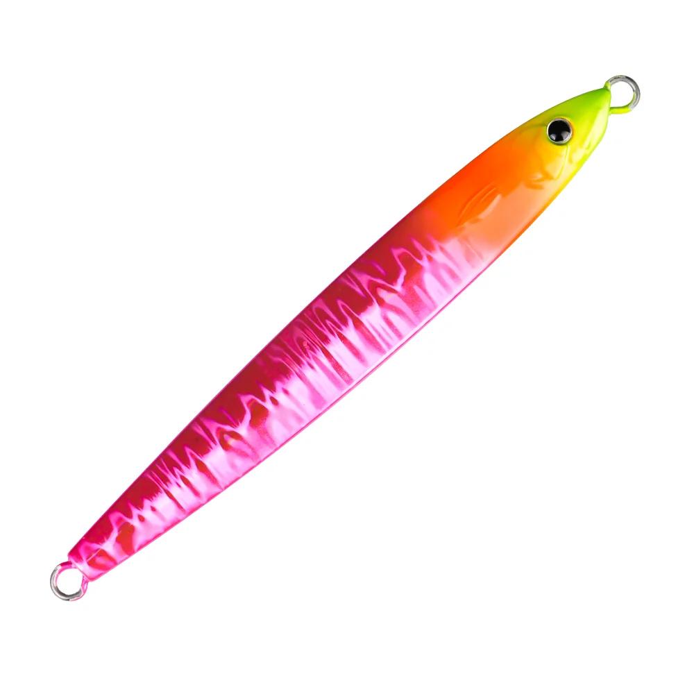 80g Metal Sinking Snapper Jig with Skirt and Assist Hooks for Saltwater Fishing