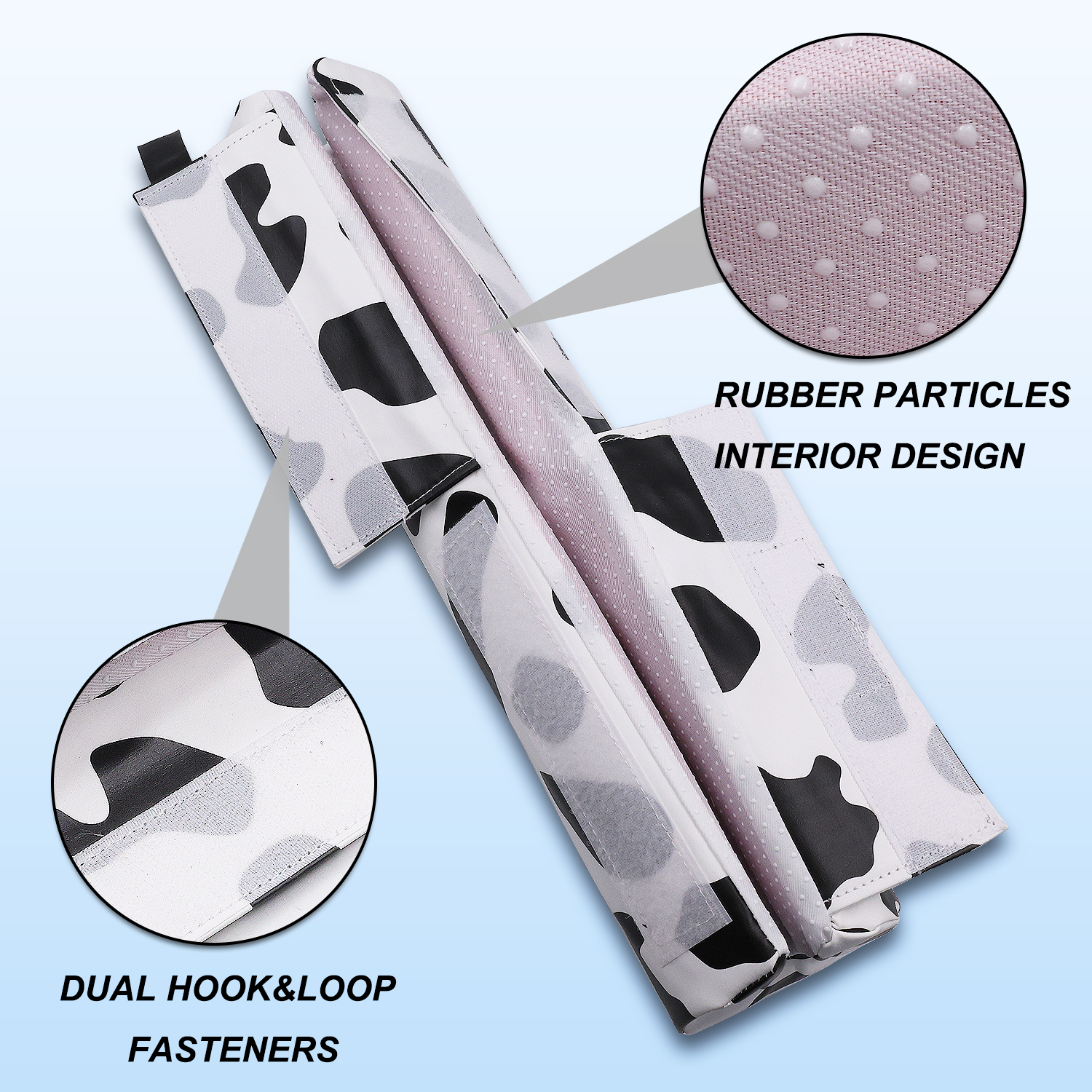 Barbell Pad & Gym Accessories Set – Cow Print, Ankle Straps, Wrist Straps & Hip Band - Image 3