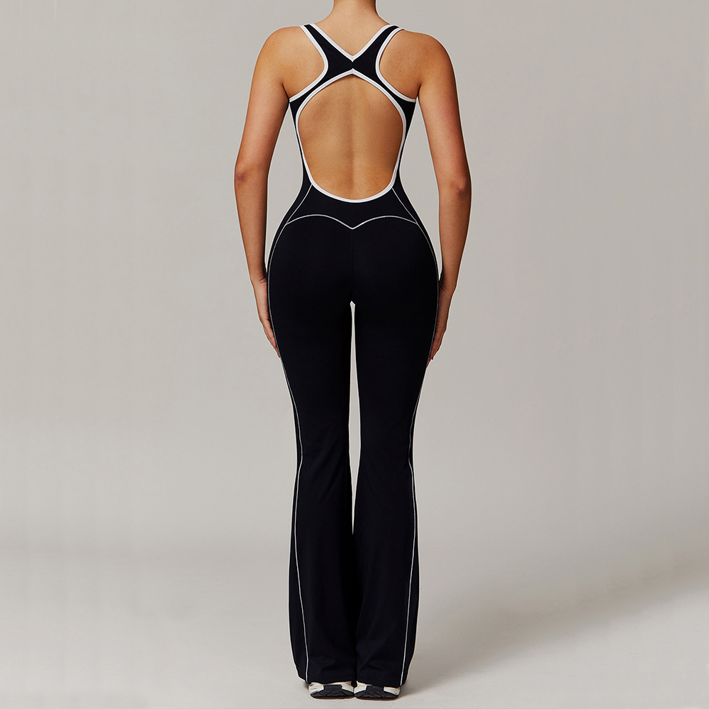 Women's Seamless Yoga Jumpsuit Set – Sleeveless Push-Up Activewear - Image 6