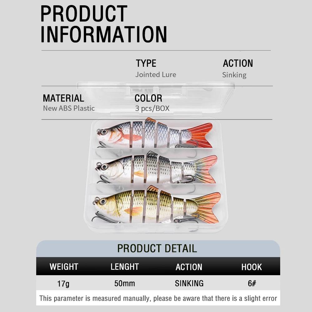 3pcs 4in Jointed Swimbait Lures Set - Image 6