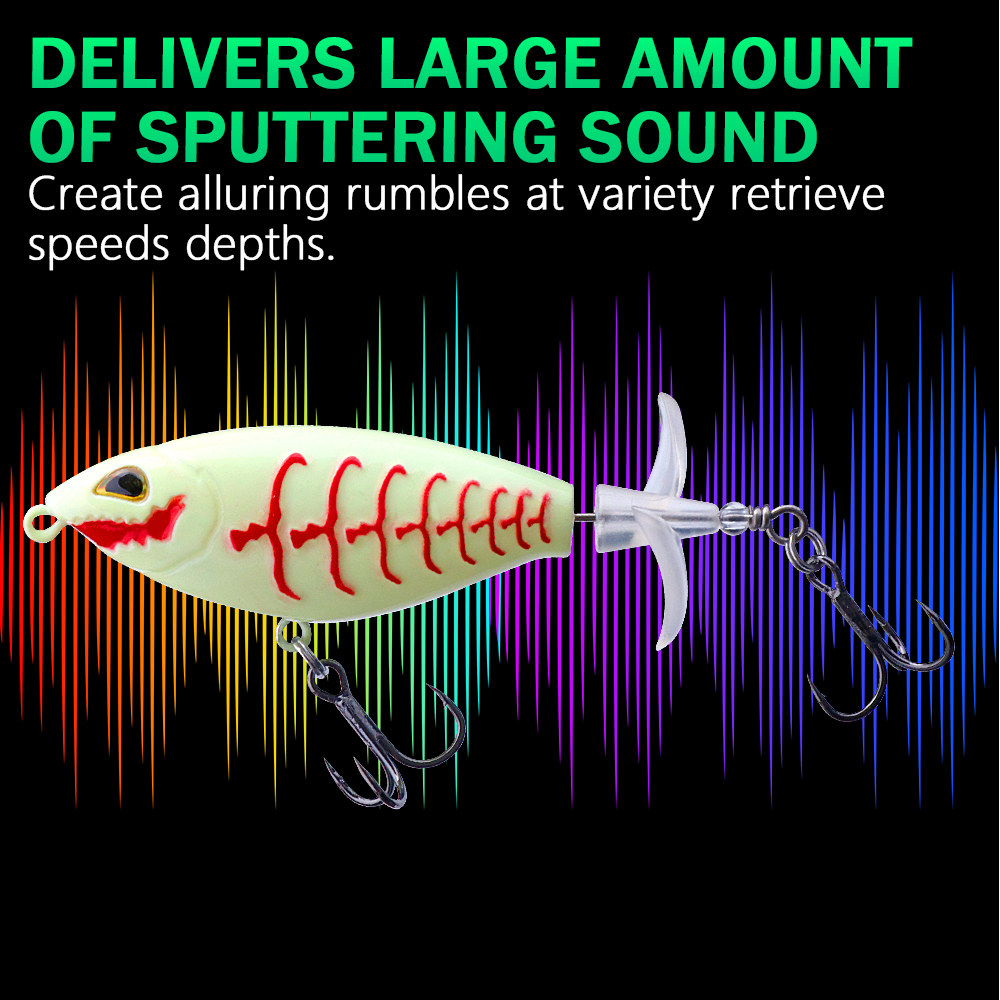 Topwater 3.5in 0.42oz Whopper Plopper Fishing Lure with Rotating Tail - Image 2