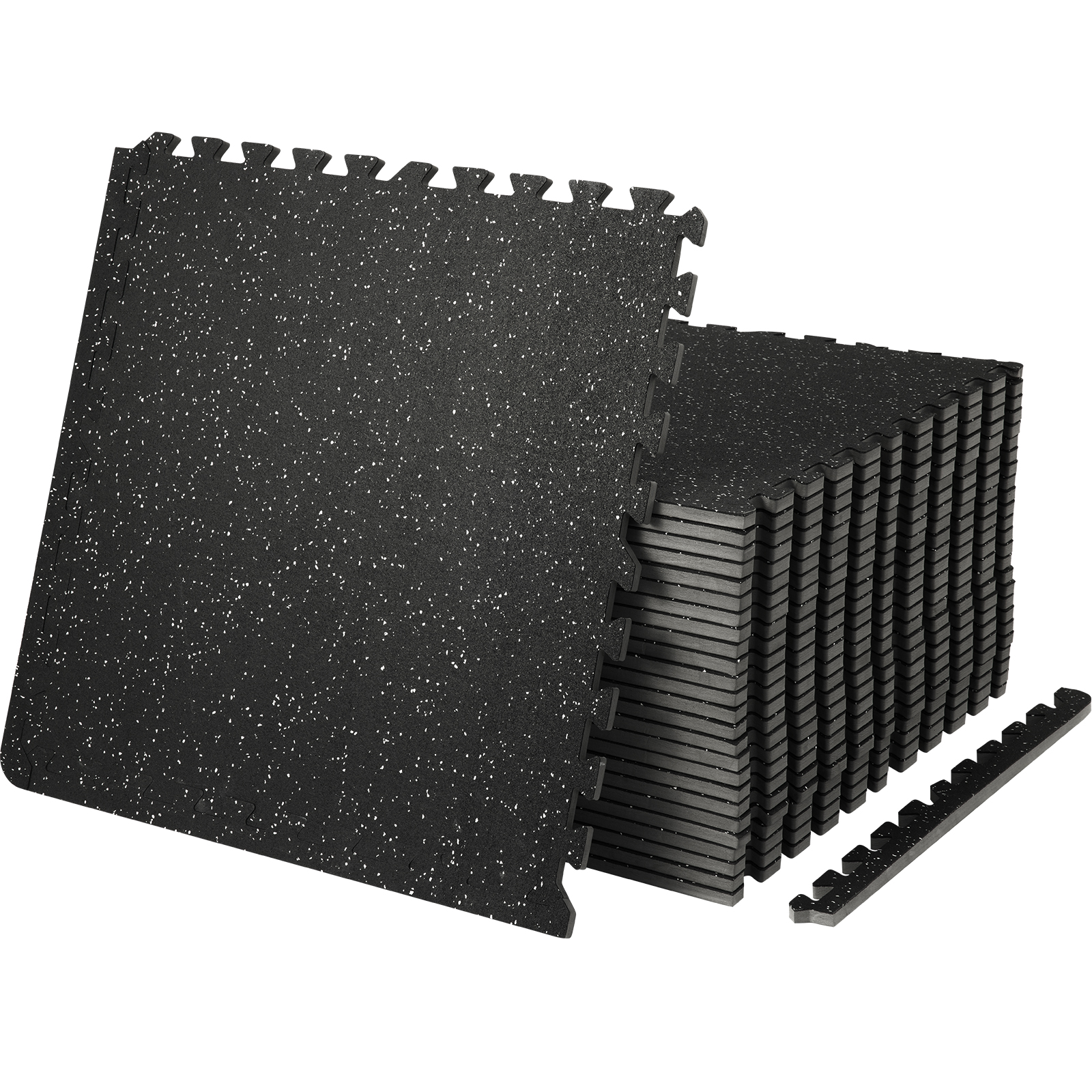 6 PCS Interlocking Gym Floor Mats – 1/2 Inch Thick EVA Foam & Rubber, 100 Sq.Ft