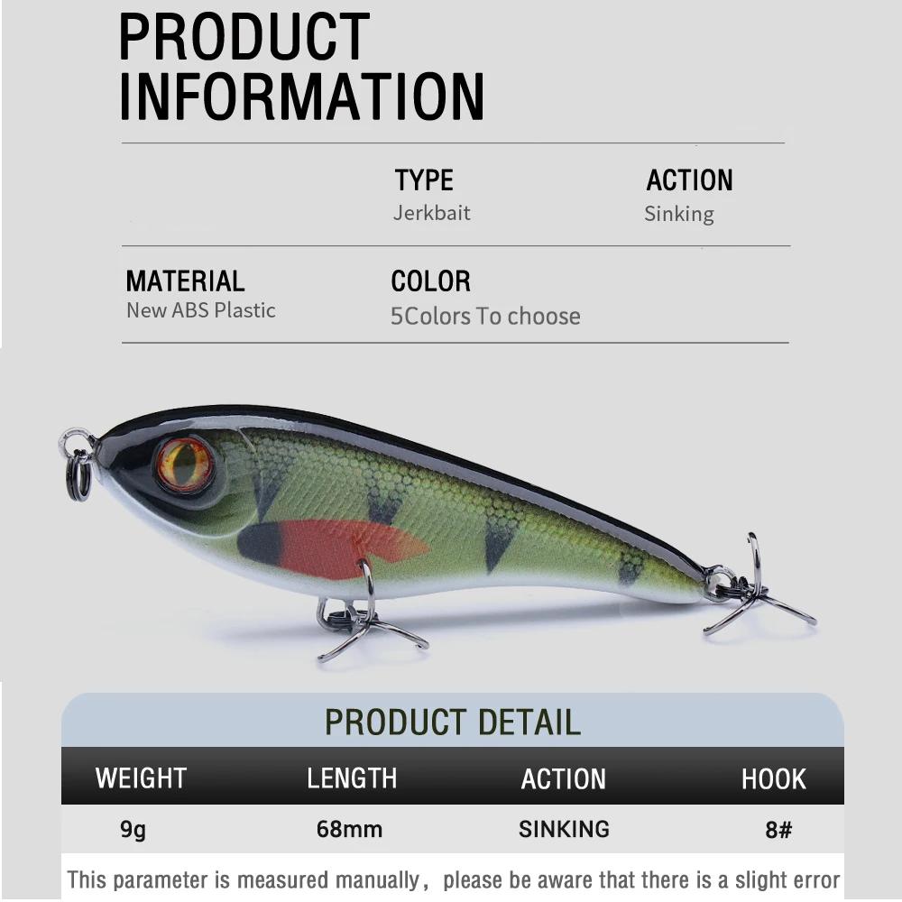 68mm Luminous Slow Sinking Jerkbait - Image 6