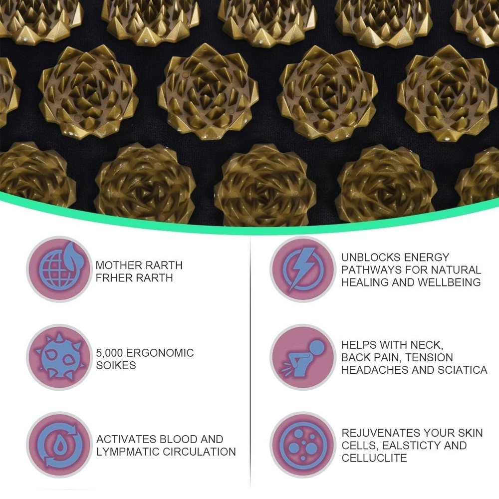 3-Piece Acupressure Mat and Pillow Set for Pain Relief, Relaxation & Fitness - Image 3