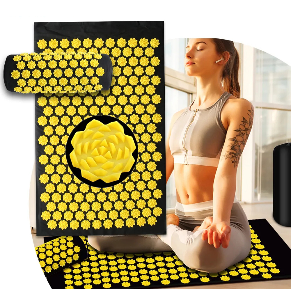 3-Piece Acupressure Mat and Pillow Set for Pain Relief, Relaxation & Fitness