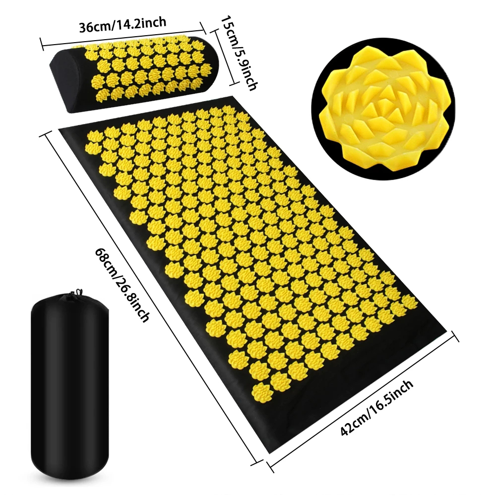 3-Piece Acupressure Mat and Pillow Set for Pain Relief, Relaxation & Fitness - Image 6