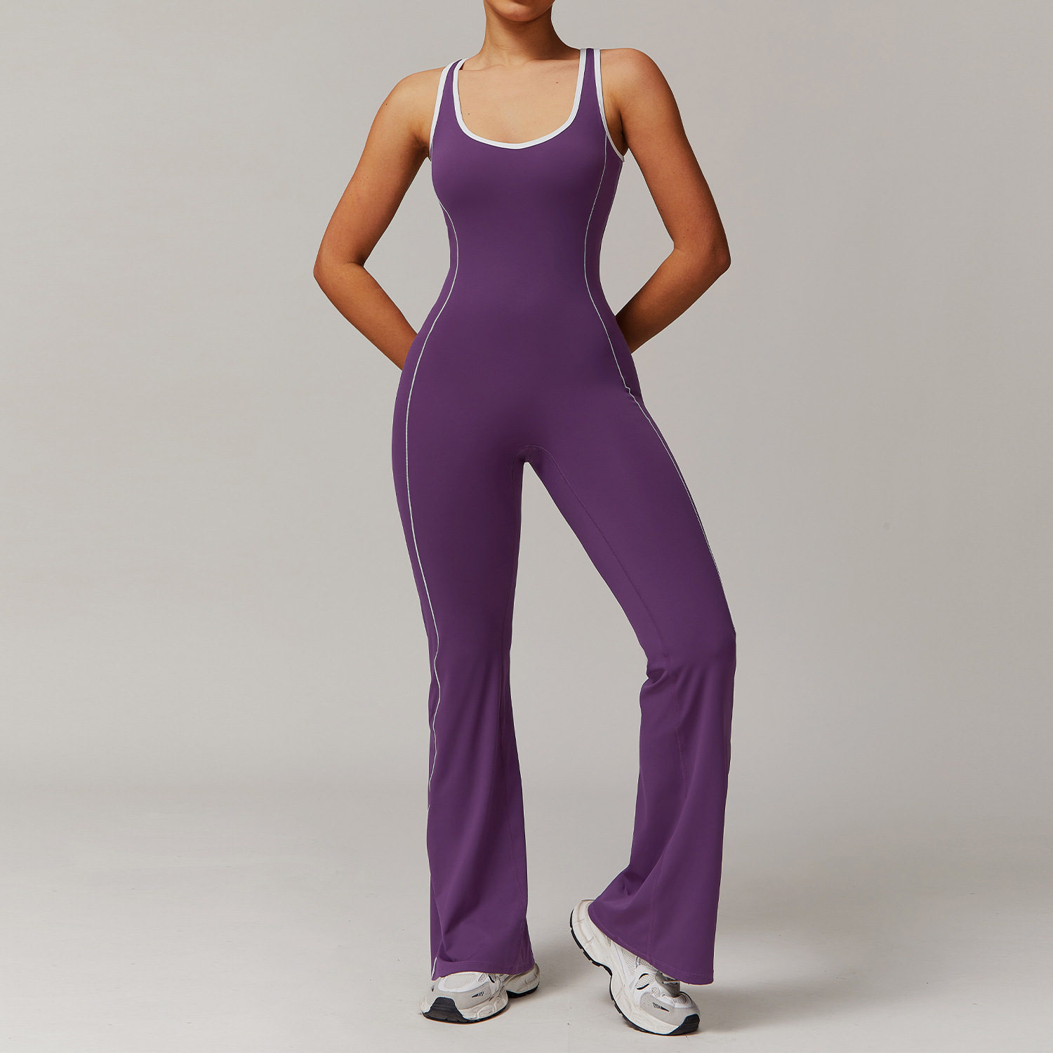 Women's Seamless Yoga Jumpsuit Set – Sleeveless Push-Up Activewear - Image 2