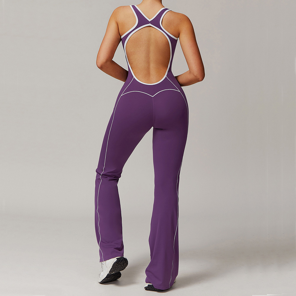 Women's Seamless Yoga Jumpsuit Set – Sleeveless Push-Up Activewear - Image 5
