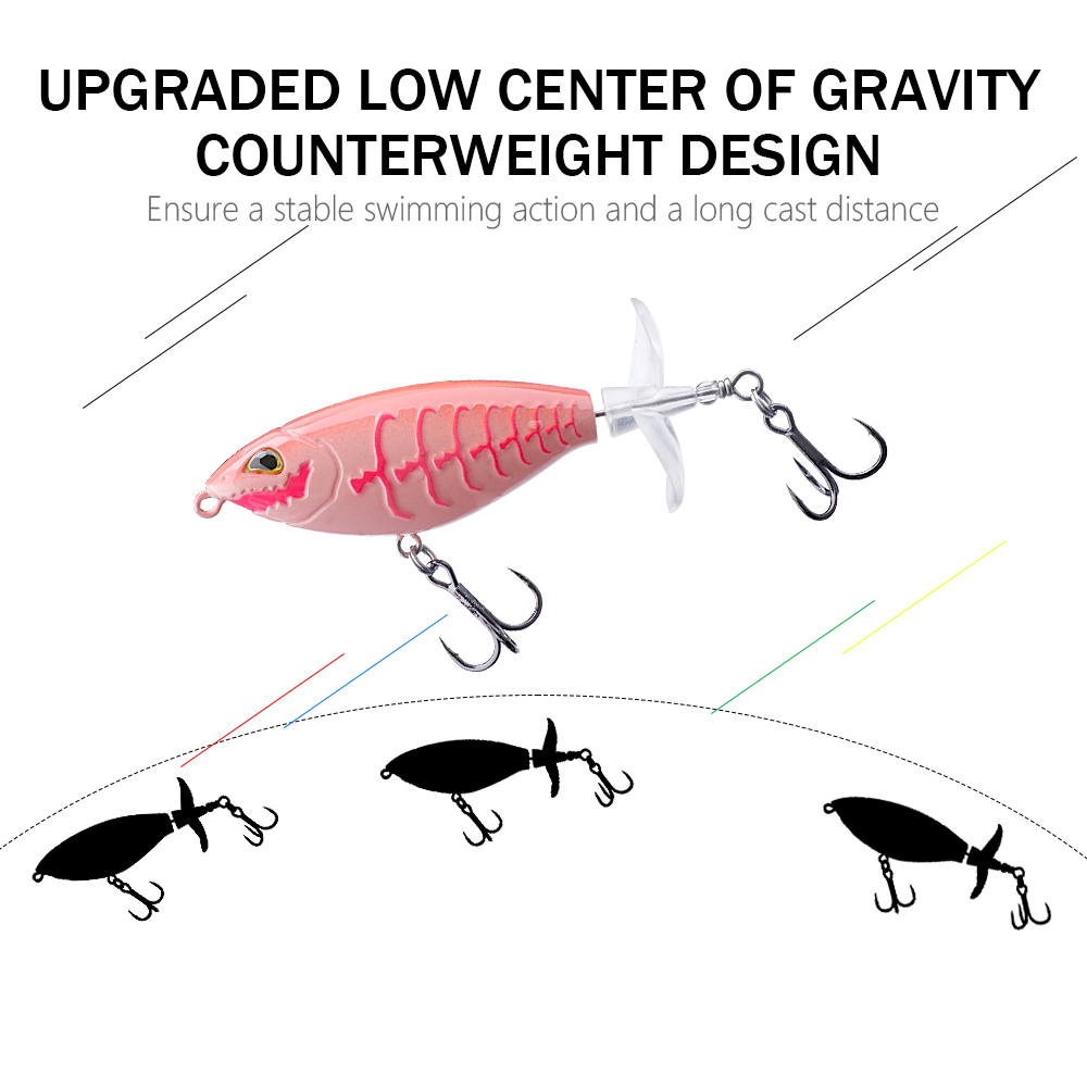 Topwater 3.5in 0.42oz Whopper Plopper Fishing Lure with Rotating Tail - Image 5