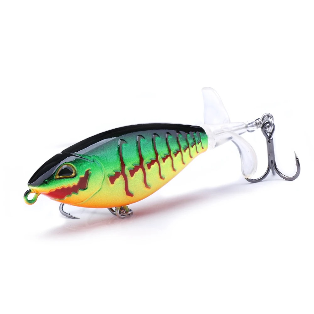 Topwater 3.5in 0.42oz Whopper Plopper Fishing Lure with Rotating Tail