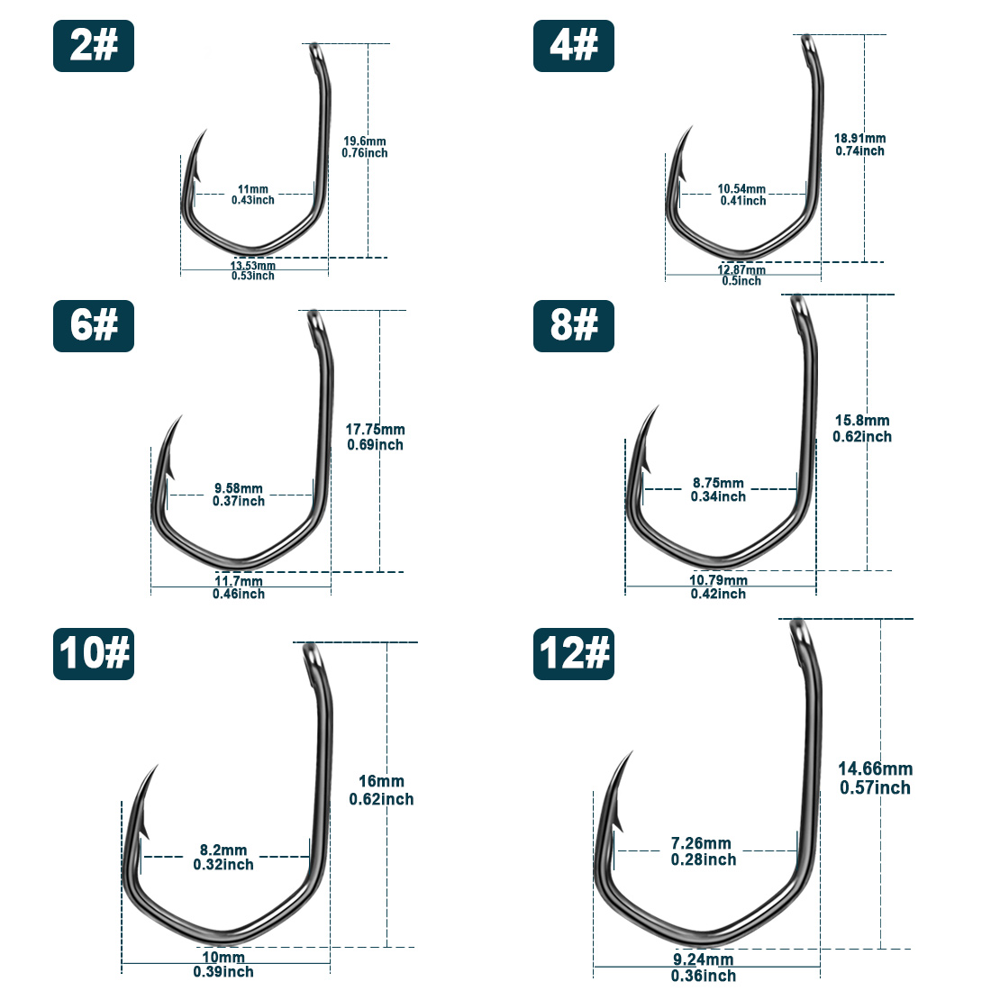 PTFE Coated Barbed Fishing Hooks - 50Pcs High Carbon Steel Carp Hooks - Image 6
