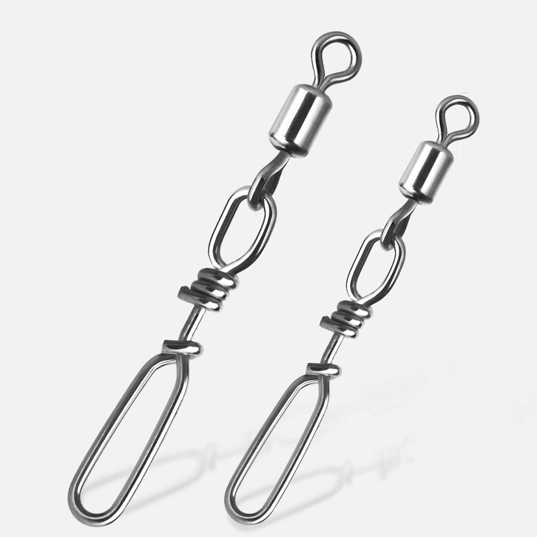 High Strength 360° Fishing Swivels Snap Clips – 25 Pcs Stainless Set