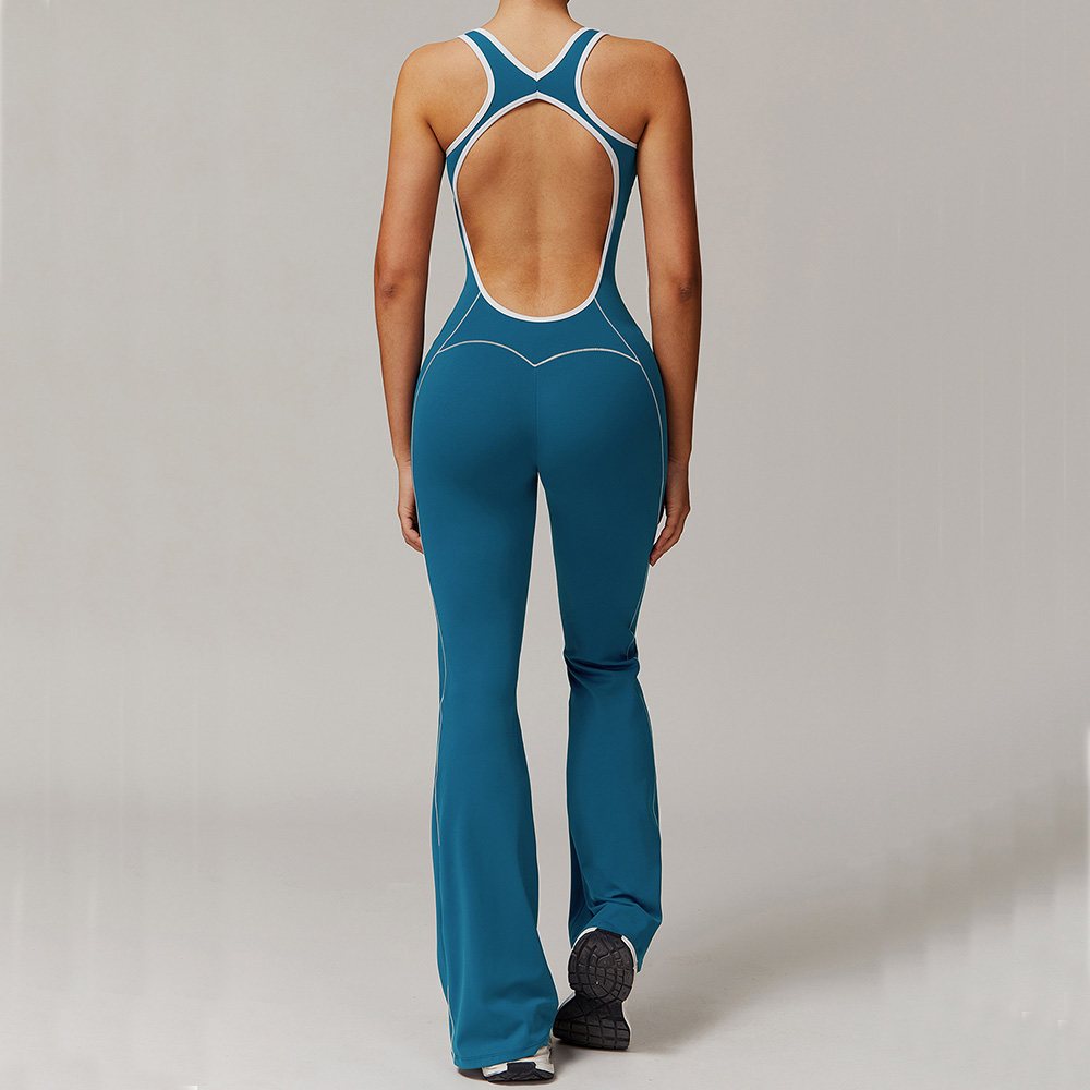 Women's Seamless Yoga Jumpsuit Set – Sleeveless Push-Up Activewear - Image 4