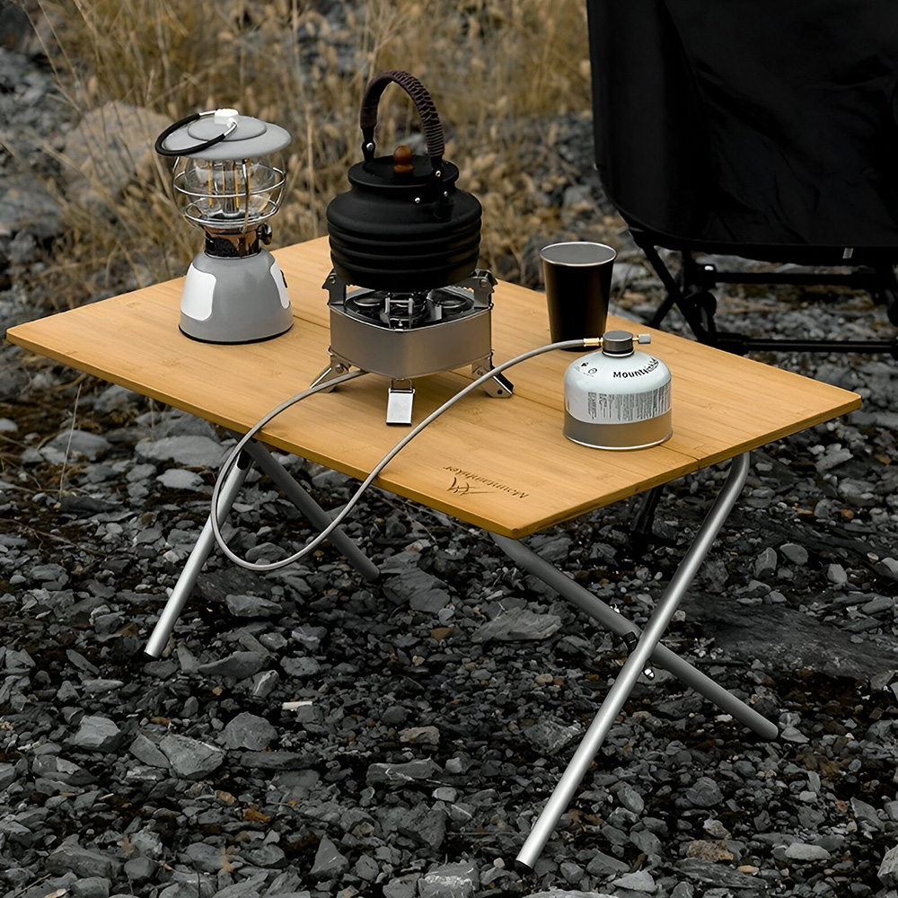 Portable Bamboo Folding Table for Outdoor Camping, BBQ & Picnic – 2/3 Fold