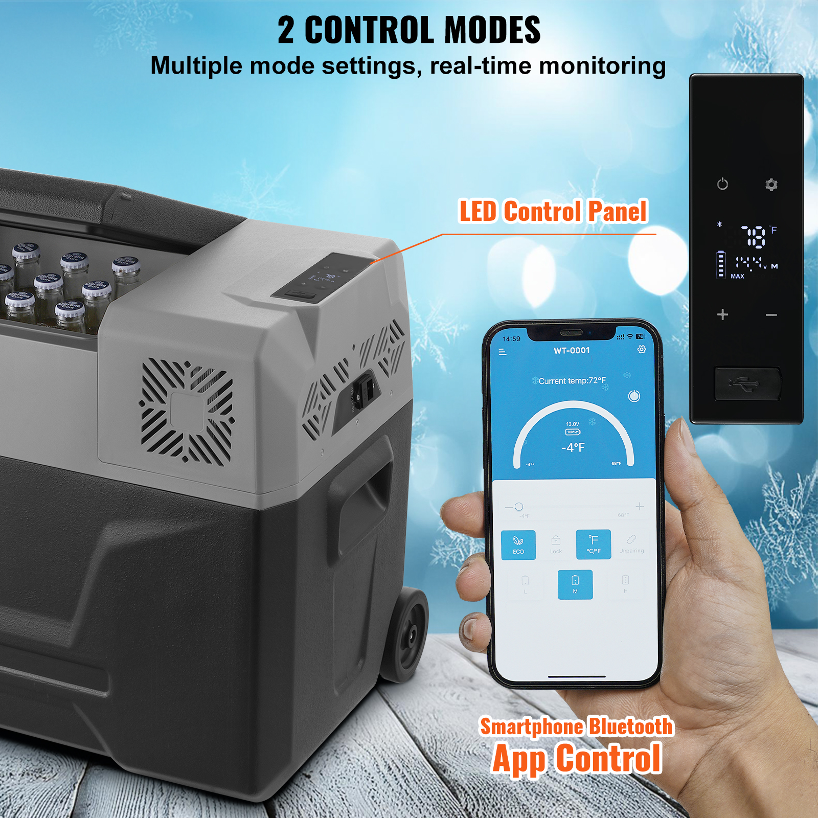 Portable 12V Car Refrigerator Freezer with Handle - Image 3