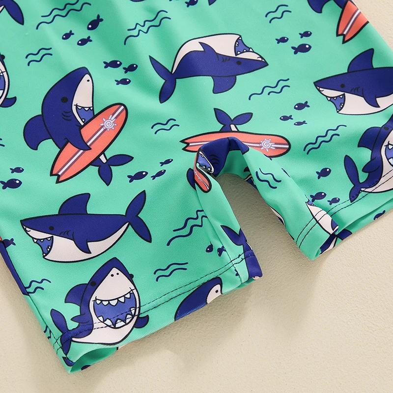 Baby Boy Zip-Up Rash Guard Swimsuit with Sun Hat - Image 9