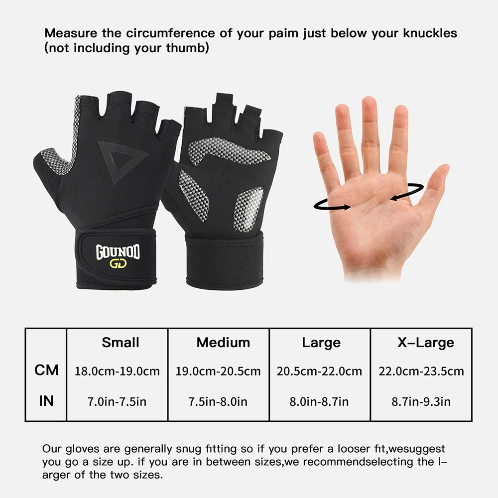 Half Finger Fitness Gloves with Wrist Support and Non-Slip Grip for Men & Women - Image 7
