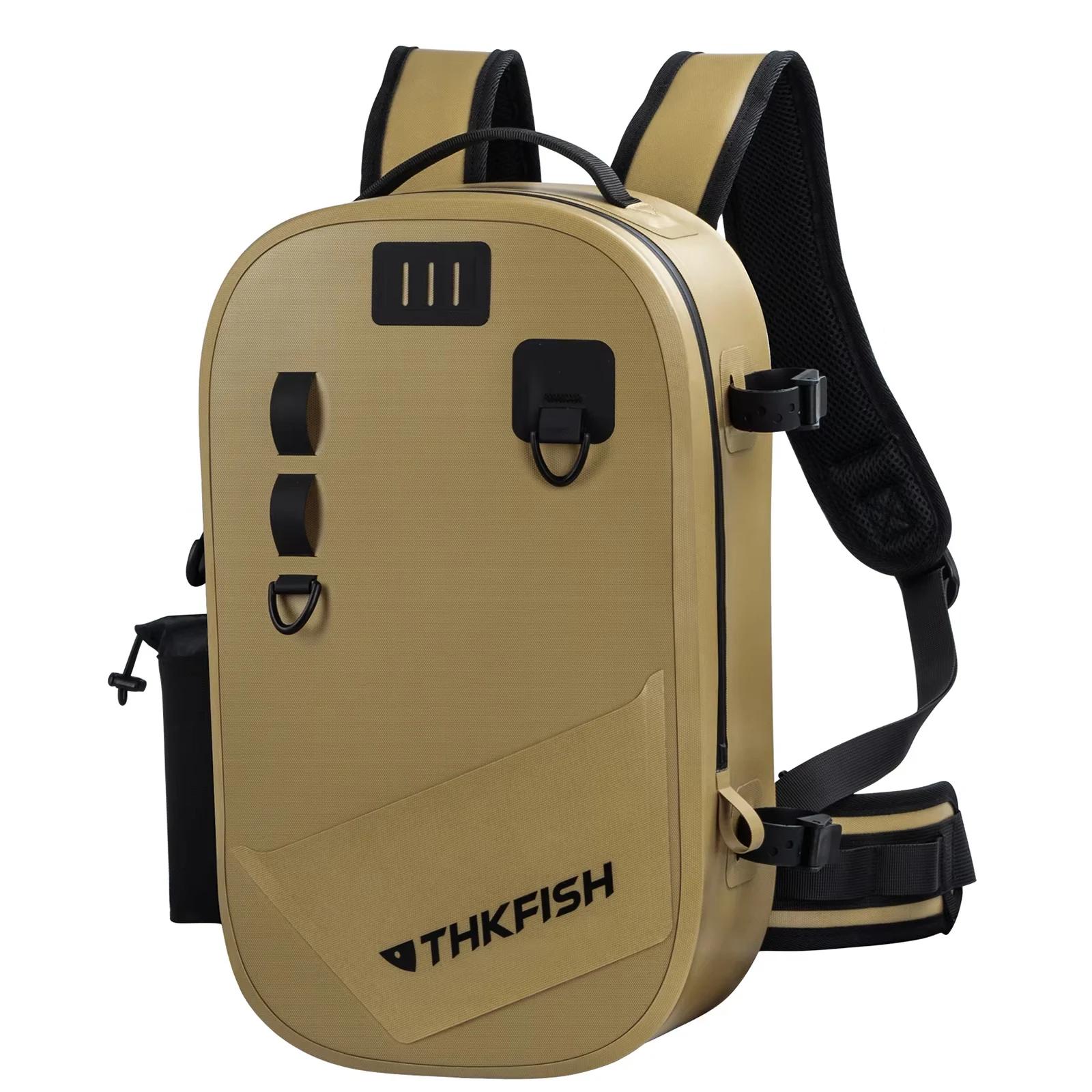 Waterproof Brown Fishing Backpack Multi-Purpose Outdoor Tackle Bag