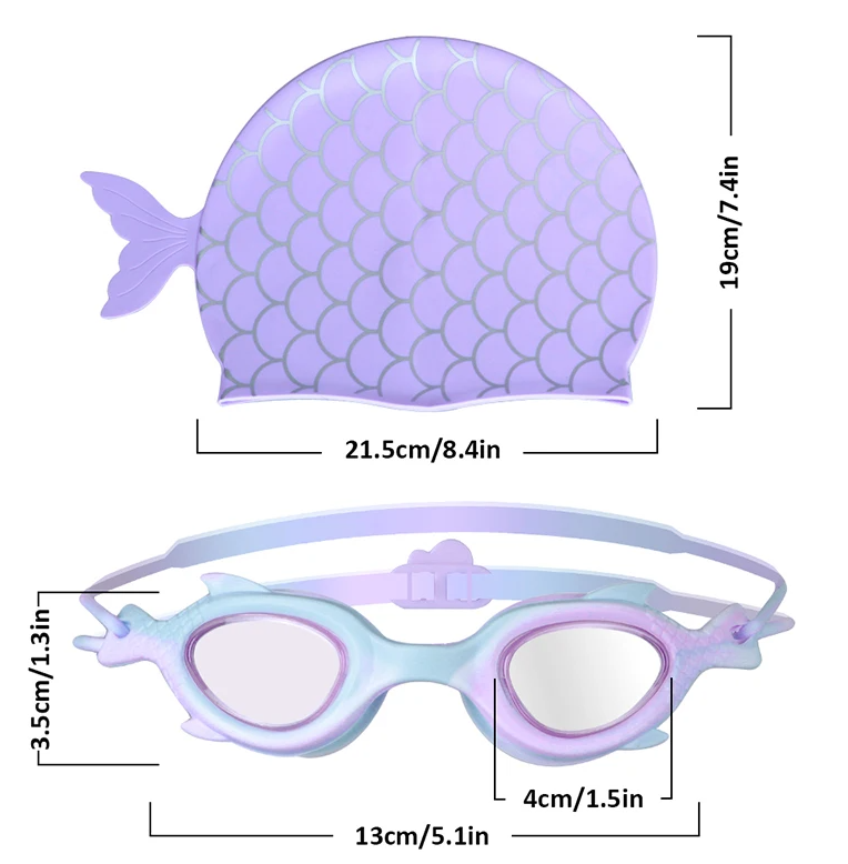 Kids Waterproof Swimming Goggles & Anti-Fog Silicone Cap Set - Image 6