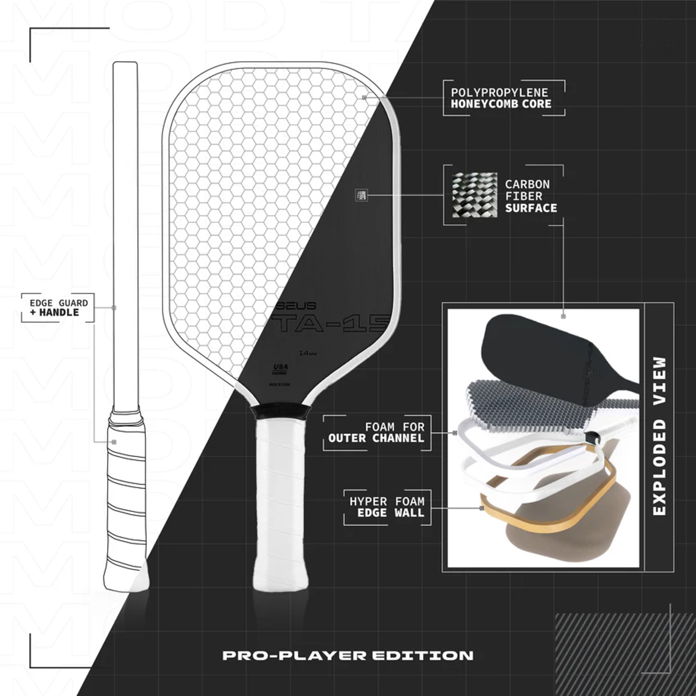 14mm Carbon Fiber Pickleball Paddle with Gen 3 Core & Aurora Chroma Finish - Image 6